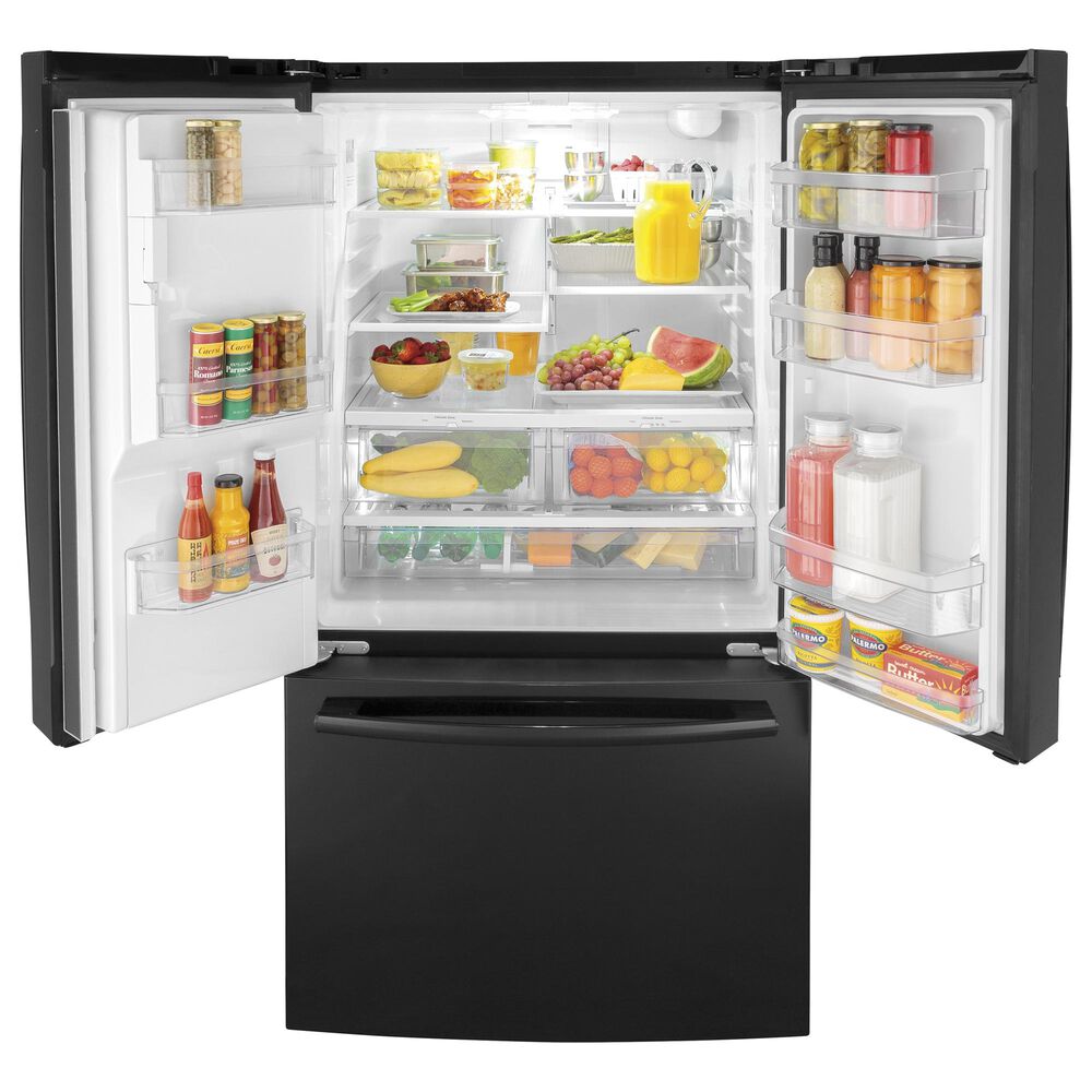 GE Appliances 25.6 Cu. Ft. Capacity 3-Door French Door Refrigerator in Black, , large
