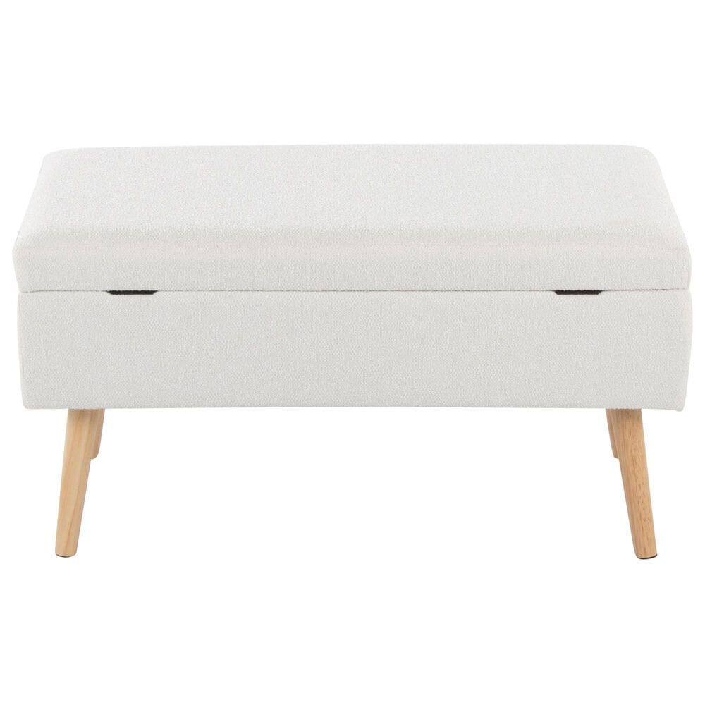 Lumisource Storage Bench with Cream Cushion in Natural, , large