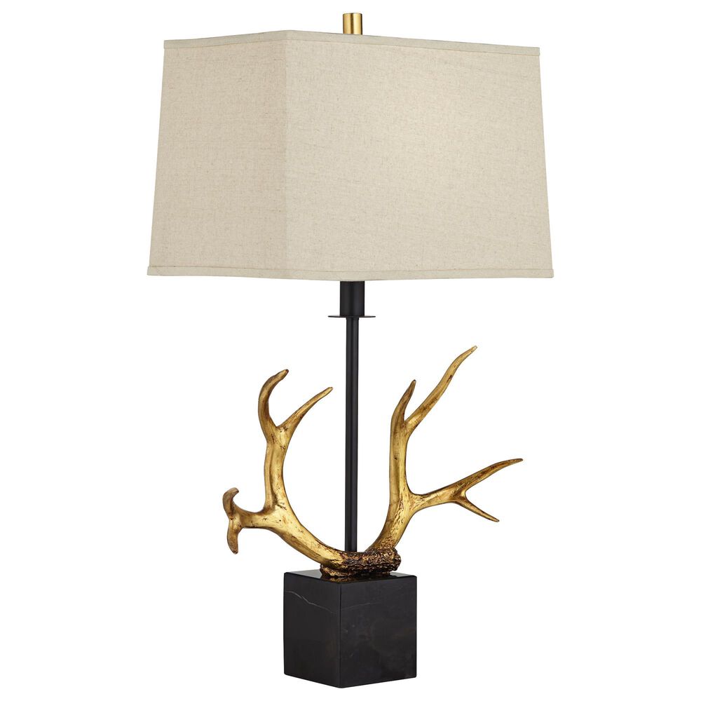 Pacific Coast Lighting Golden Antlers Table Lamp in Antique Gold, , large