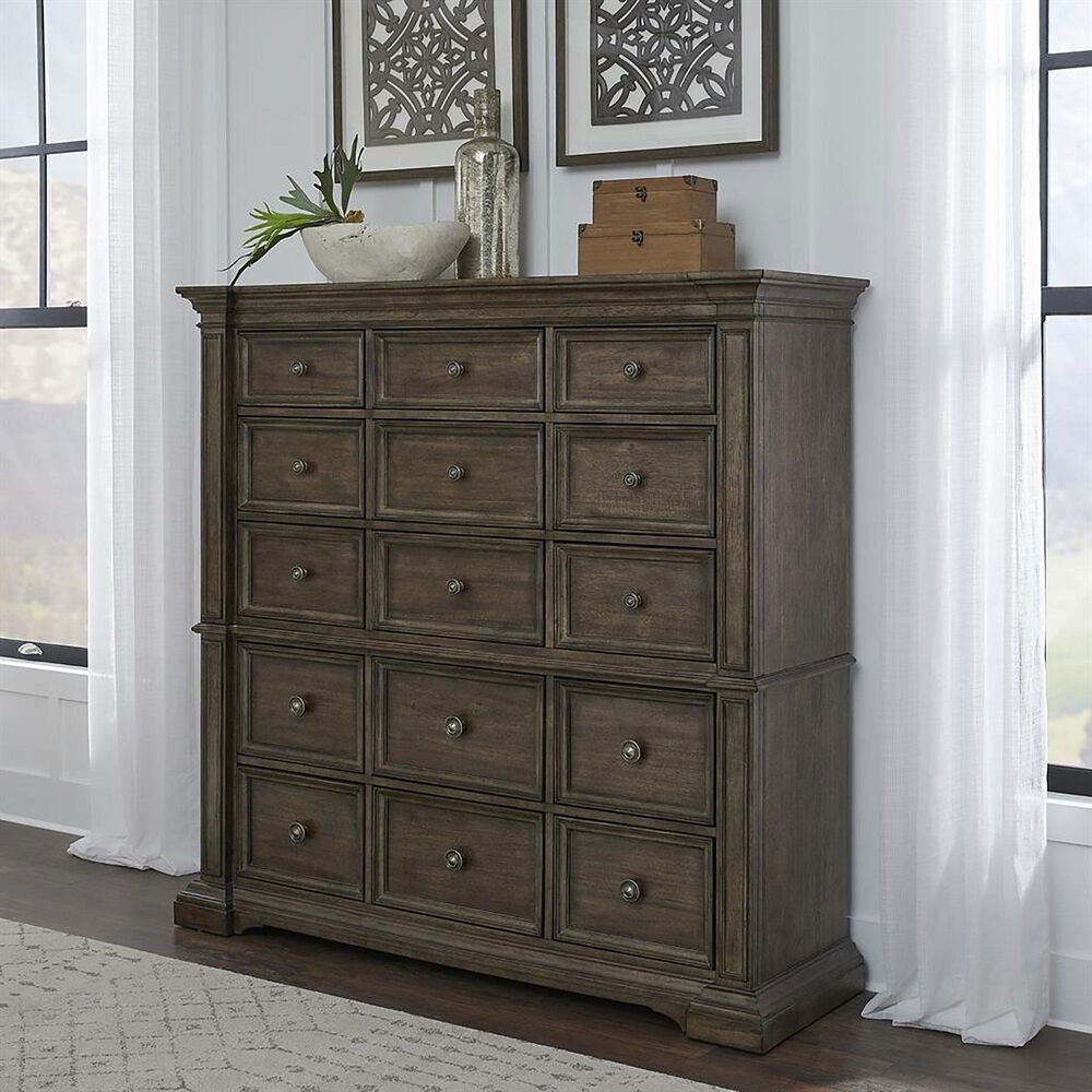 Chapel Hill Woodbury 15-Drawer Master Chest in Brown, , large