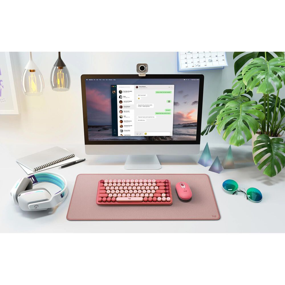 Logitech Pop Mouse with Emoji in Pink, , large