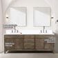 Lexora Home Laurel 84" Double Bathroom Vanity in Grey Oak with White Cultured Marble Top and Rectangular Sinks, , large