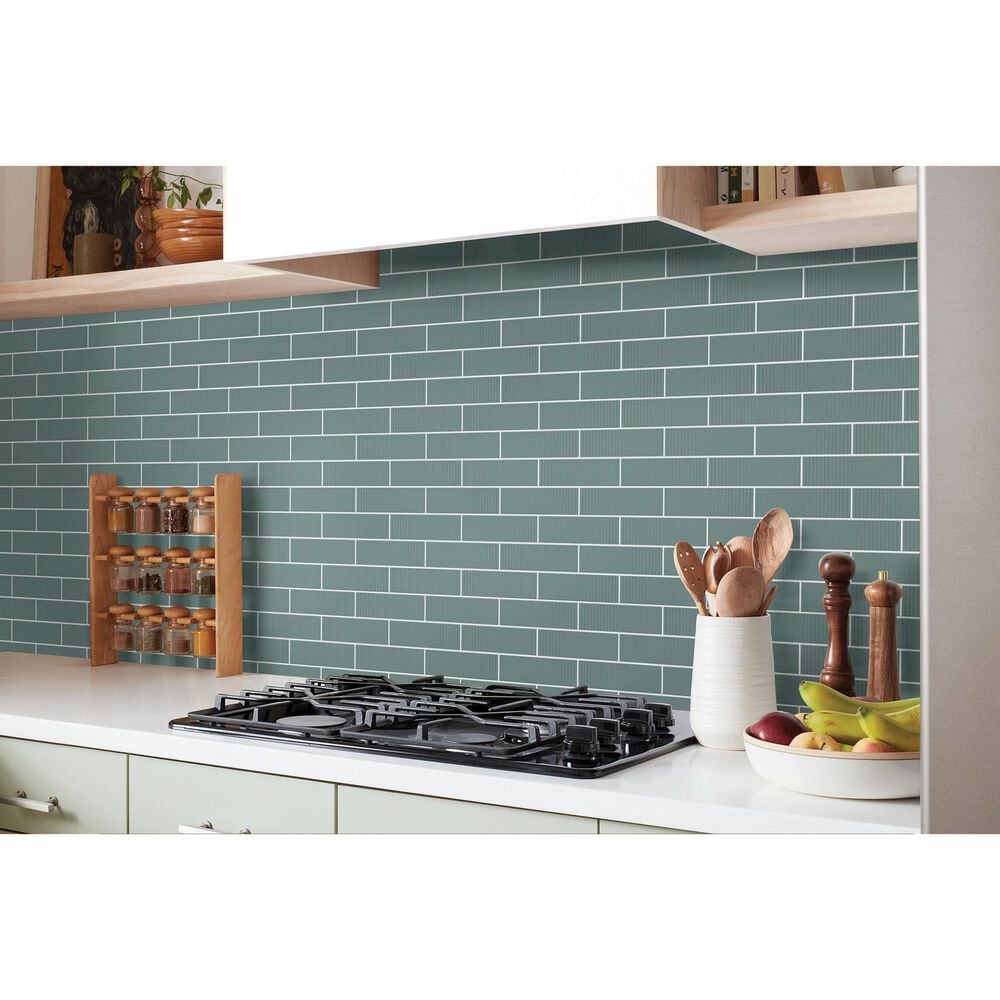 Shaw Embrace Mist 2" x 8" Glass Subway Tile, , large