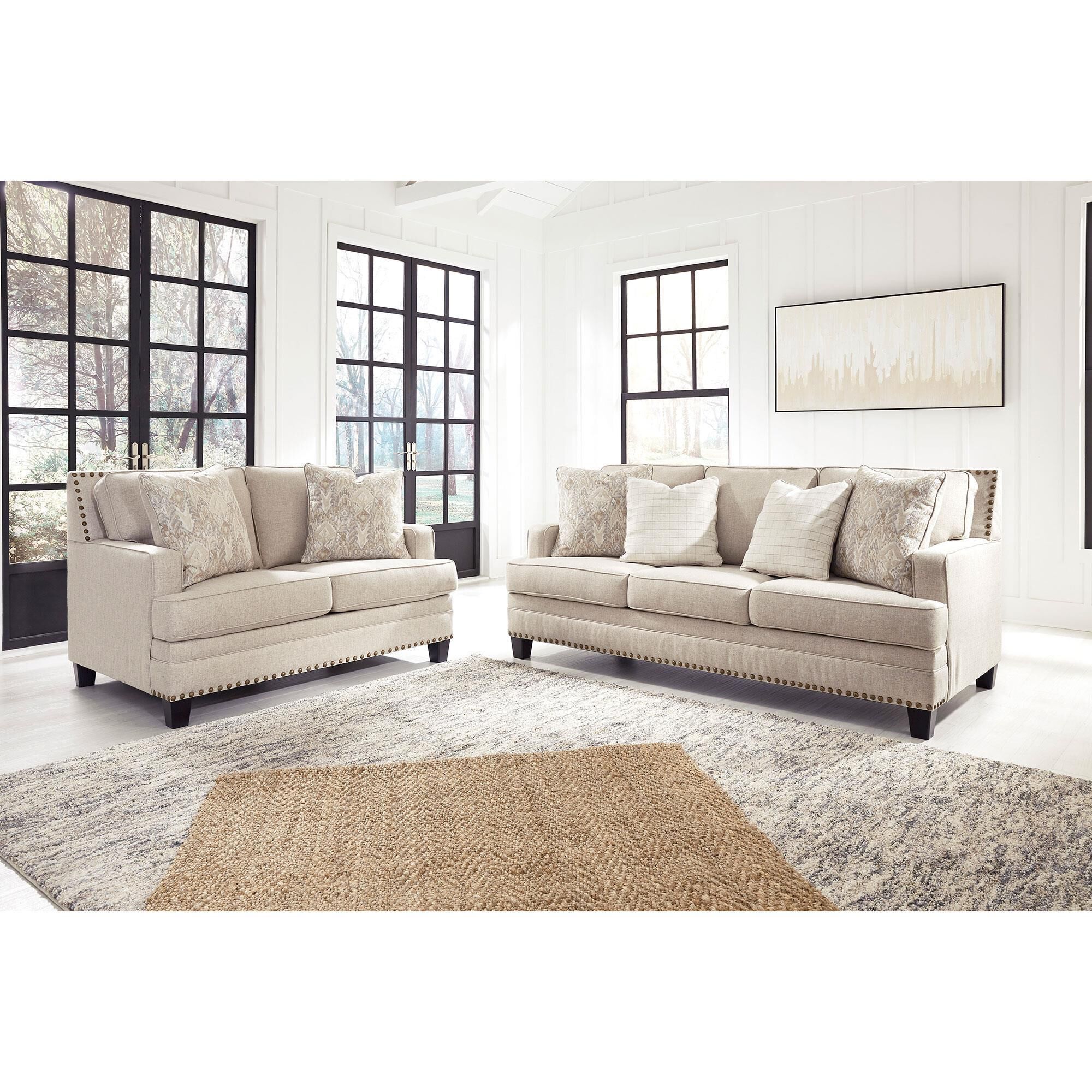 Ashley linen sofa discount