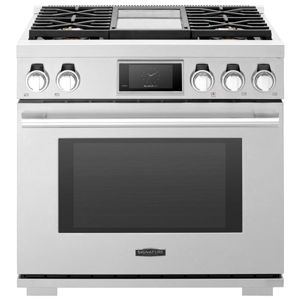 Signature Kitchen Suite 36" Gas Range with 4-Burner Griddle in Stainless Steel, , large