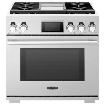 Signature Kitchen Suite 36" Gas Range with 4-Burner Griddle in Stainless Steel, , large