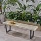 Hearth and Haven Outdoor Dining Bench in Black and Gray, , large