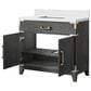 Lexora Home Laurel 36" Single Bathroom Vanity in Black Oak with White Quartz Top and Rectangular Sink, , large