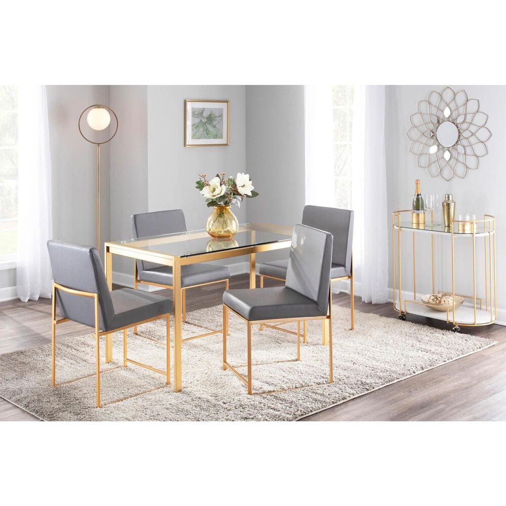 Lumisource Fuji Side Chair with Grey Cushion in Gold (Set of 2), , large