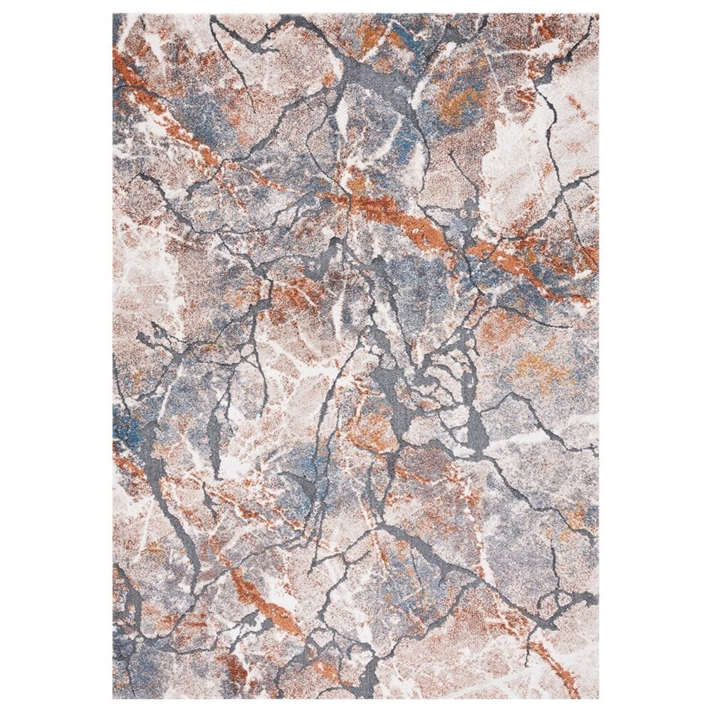 Safavieh Cyrus Shag CYR140F CYRUS SHAG 3" x 5" Grey and Rust Area Rug, , large