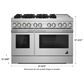 JennAir Rise 48" Dual-Fuel Professional Range in Stainless Steel, , large