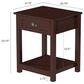Timberlake Hastings Home 1-Drawer End Table in Dark Brown, , large