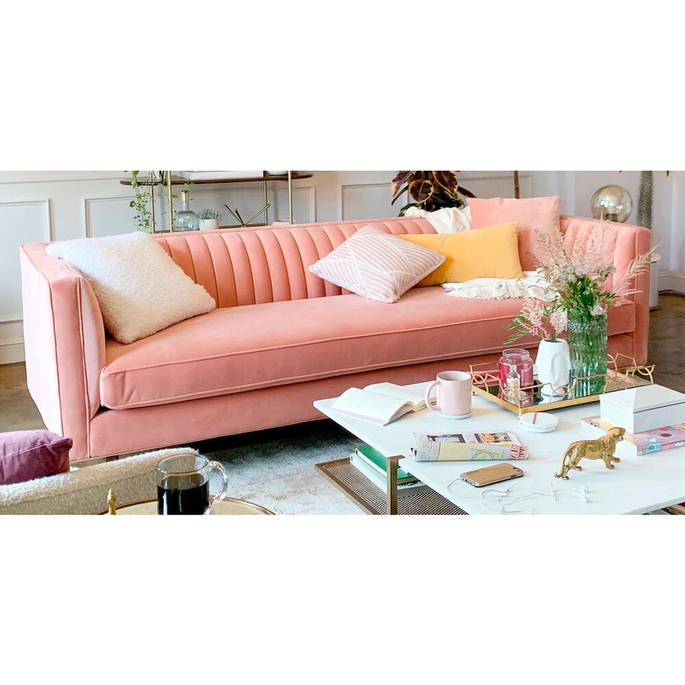 Joybird Chelsea Sofa in Royale Blush Velvet and Mocha, , large
