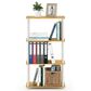 HOMLUX Turn-N-Tube 4-Tier Multipurpose Shelf Display Rack in Beech and White, , large
