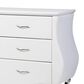 Baxton Studio Enzo 6-Drawer Dresser with White Upholstered in Stainless Steel, , large