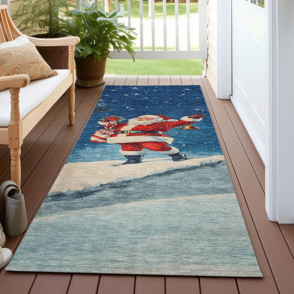 Dalyn Rug Company Wonderland WN15 2&#39;3&quot; x 7&#39;6&quot; Blue Indoor/Outdoor Runner, , large