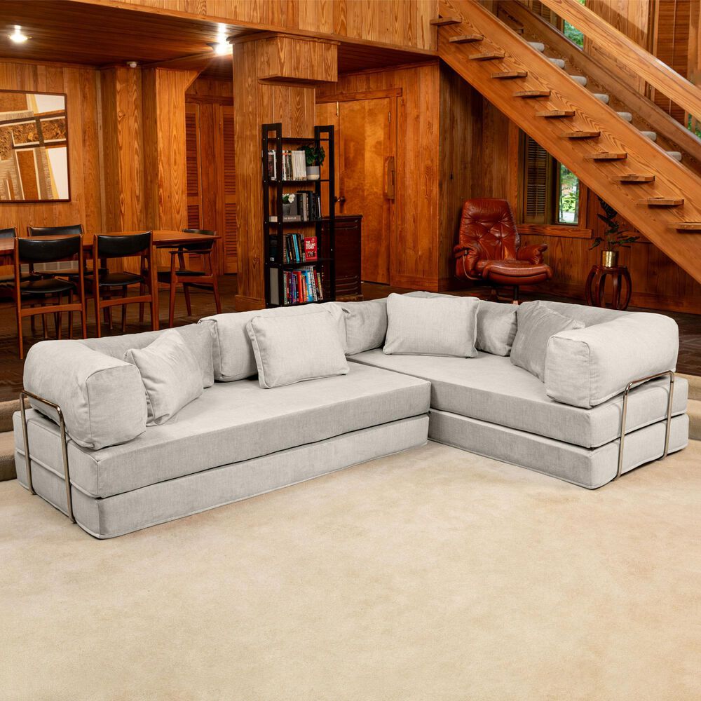 Jaxx Unsofa 2-Piece Modular Right Facing L-Shaped Sectional in Ivory Microvelvet, , large