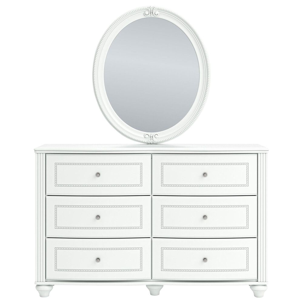 Ashley Kozlani 6-Drawer Dresser and Mirror in White, , large