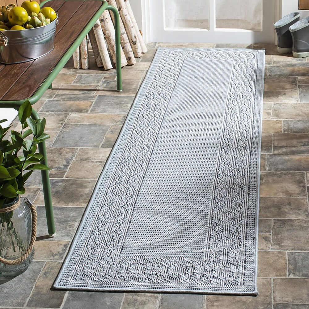 Safavieh Martha Stewart Cyprus 2&#39; x 7&#39; Aqua and Cream Runner, , large