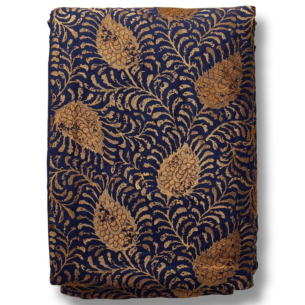 Ann Gish Kinrande 50" x 96" Throw in Marine and Gold, , large