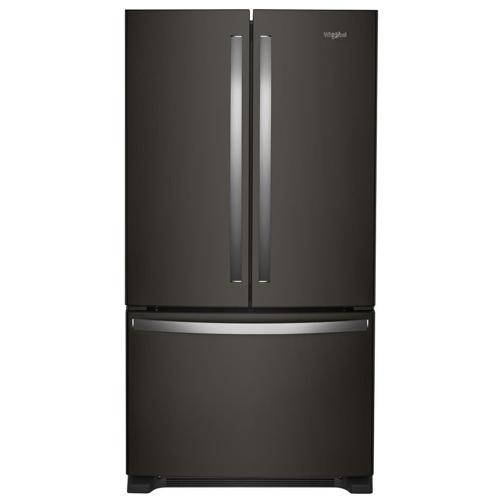 Whirlpool 25.2 Cu. Ft. French Door Refrigerator with Water Dispenser in Black Stainless Steel, , large