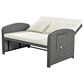 HOMLUX Wicker Rattan Double Chaise Lounge in White, , large