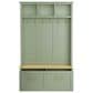 HOMLUX 6-Hook Hall Tree with 2-Drawer in Green, , large