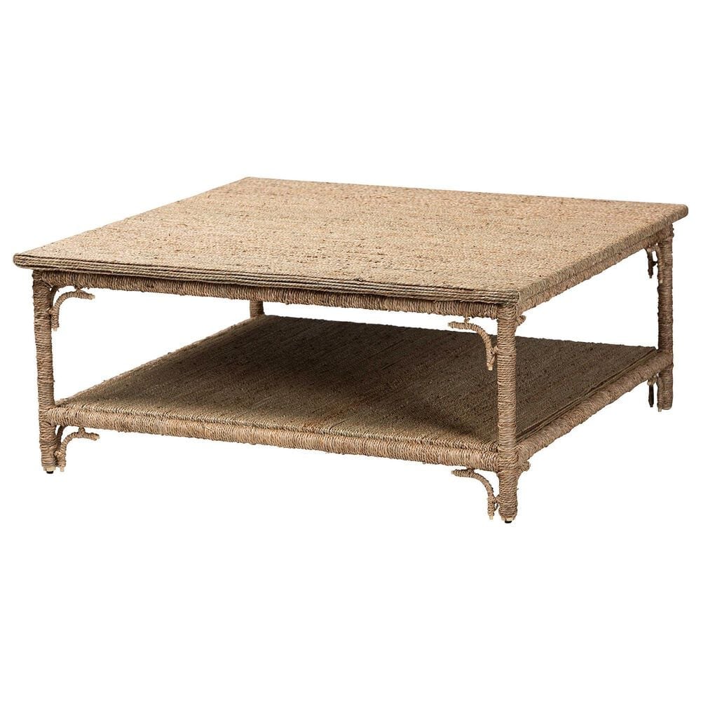 Baxton Studio Ganit Square Coffee Table in Natural Brown, , large