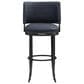 Armen Living Torres Bar Height Stool with Night Life Blue Upholstery in Antique Pewter, , large