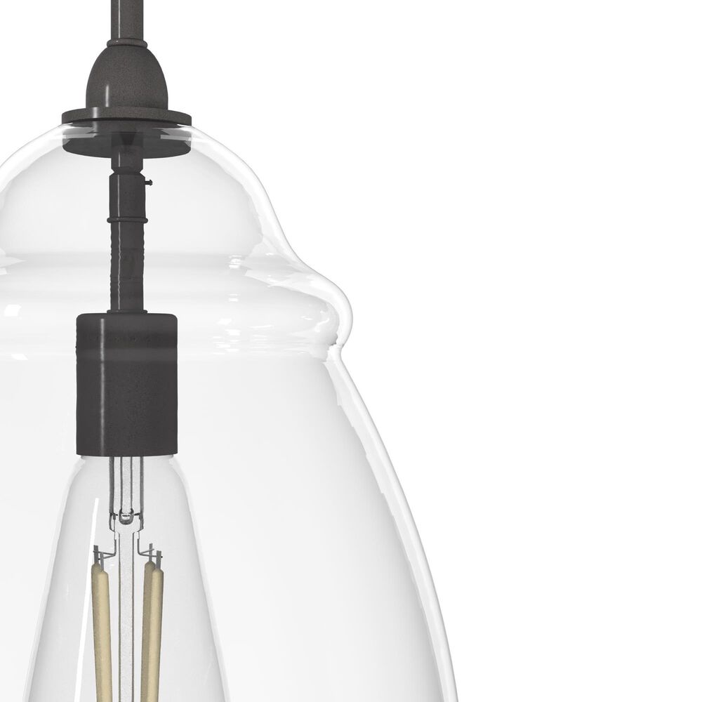 Hunter Dunshire 10.5&quot; 1-Light Medium Pendant with Clear Shade in Noble Bronze, , large