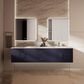 Lexora Home Geneva 80" Double Bathroom Vanity in Navy Blue with 2 cm White Cultured Marble Top and Rectangular Sinks, , large