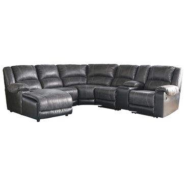 Signature Design by Ashley Nantahala 6-Piece Manual Reclining Sectional in Slate, , large