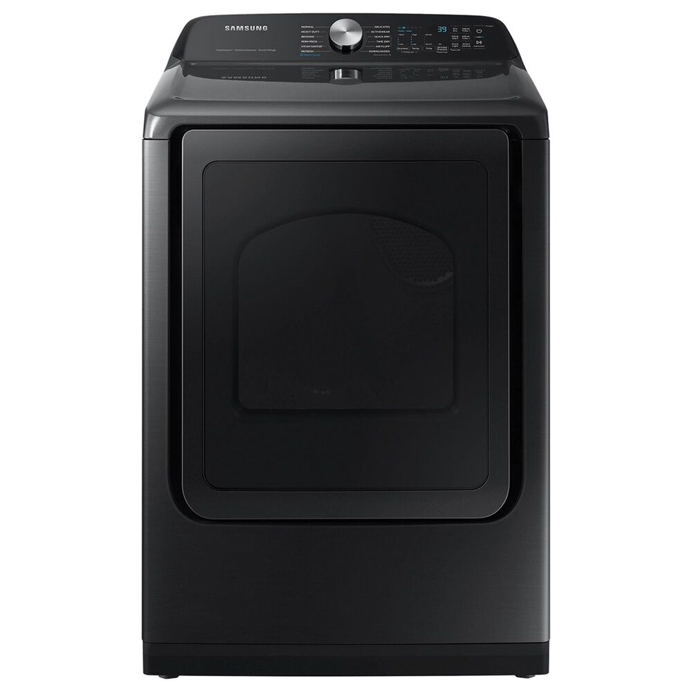 Samsung 5.2 Cu. Ft. Smart Top Load Impeller Washer and 7.4 Cu. Ft. Electric Dryer in Brushed Black, , large