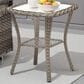 Sunwell Garden Patio Square Side Table with Glass Top in Gray and Clear, , large