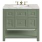 James Martin Vanities Breckenridge 36" Single Bathroom Vanity in Smokey Celadon with 3 cm Victorian Silver Quartz Top and Rectangular Sink, , large
