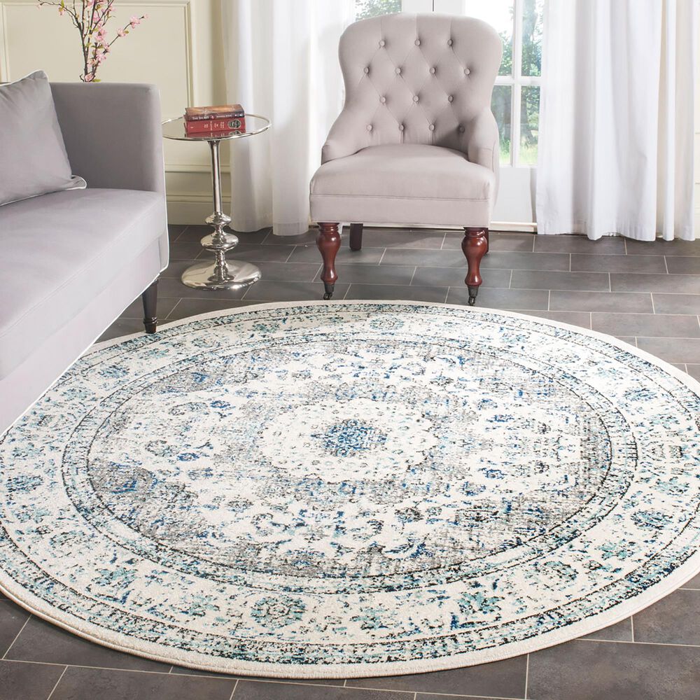 Safavieh Evoke EVK220D 3&#39; Round Gray and Ivory Area Rug, , large