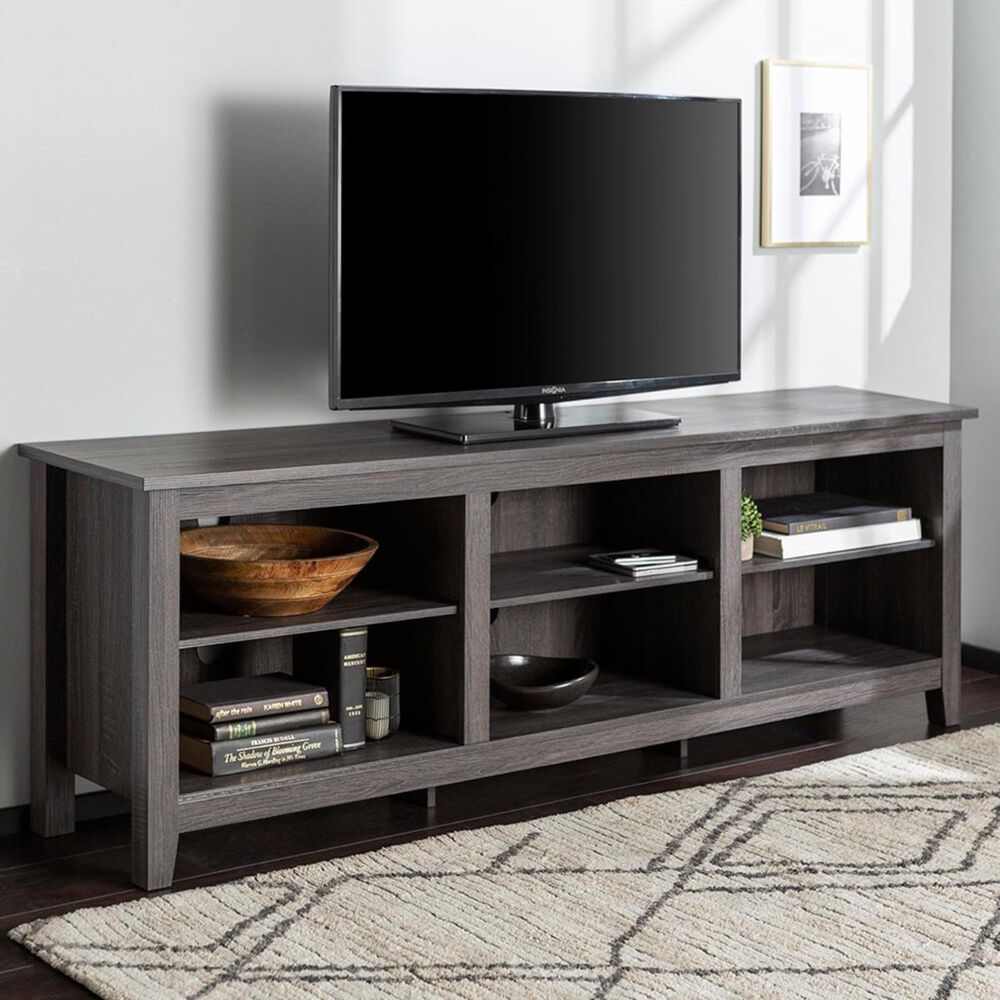 Walker Edison Essential 70" TV Stand in Charcoal, , large