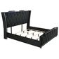 Pacific Landing Lorient King Upholstered Wingback Bed in Black, , large
