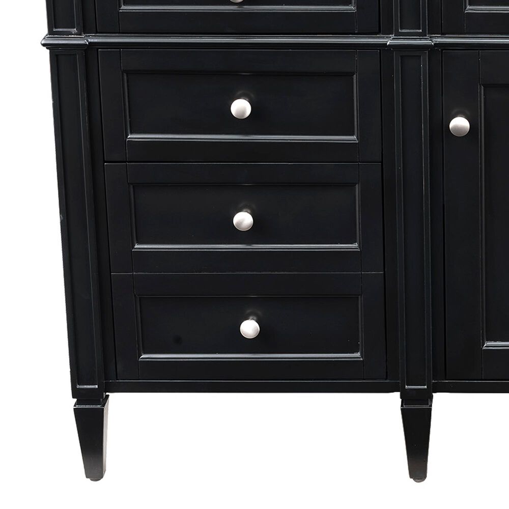 James Martin Vanities Brittany 60" Single Bathroom Vanity in Black Onyx with 3 cm Eternal Jasmine Pearl Silestone Top, Rectangular Sink and FreePower Wireless Charger, , large