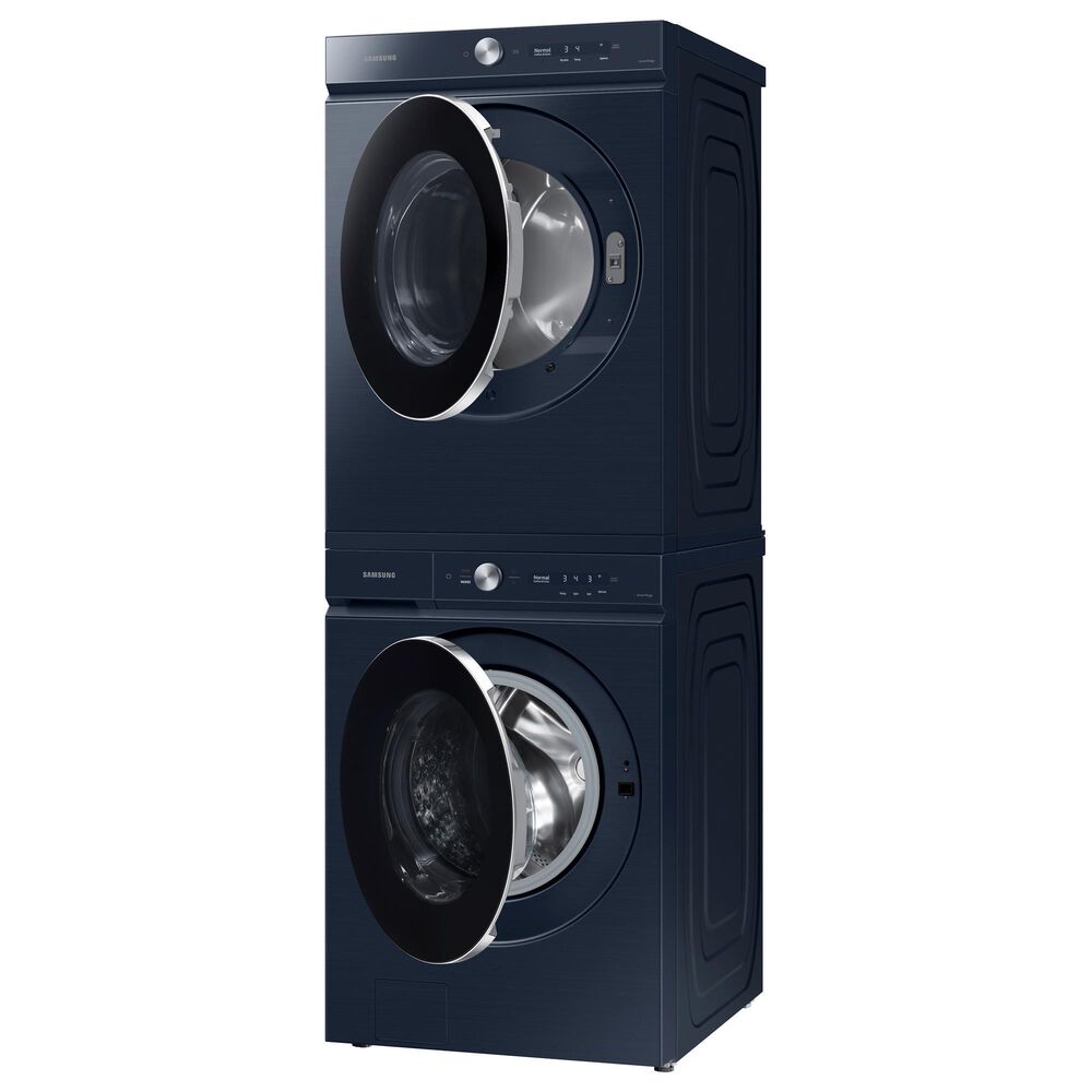 Samsung Bespoke 5.3 Cu. Ft. Front Load Washer and 7.6 Cu. Ft. Electric Dryer Laundry Pair in Brushed Navy, , large
