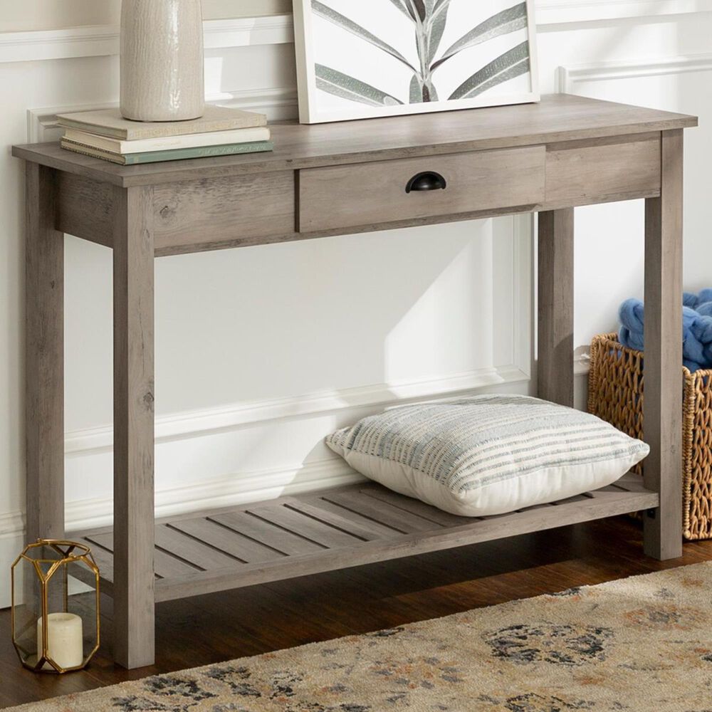Walker Edison 48" Entryway Table in Grey Wash, , large
