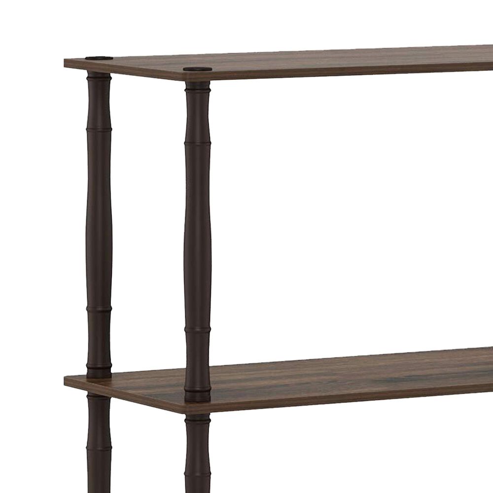 HOMLUX Turn-N-Tube 4-Tier Corner Open Storage Bookshelf in Walnut and Brown, , large