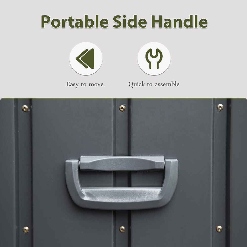 HOMLUX 160-Gallon Outdoor Waterproof Storage Deck Box in Dark Gray, , large