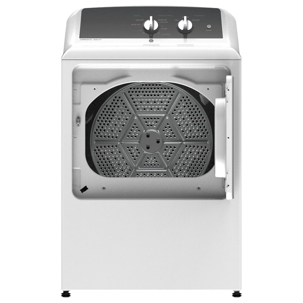 GE Appliances 6.2 Cu. Ft. Electric Dryer in White and Stainless Steel, , large