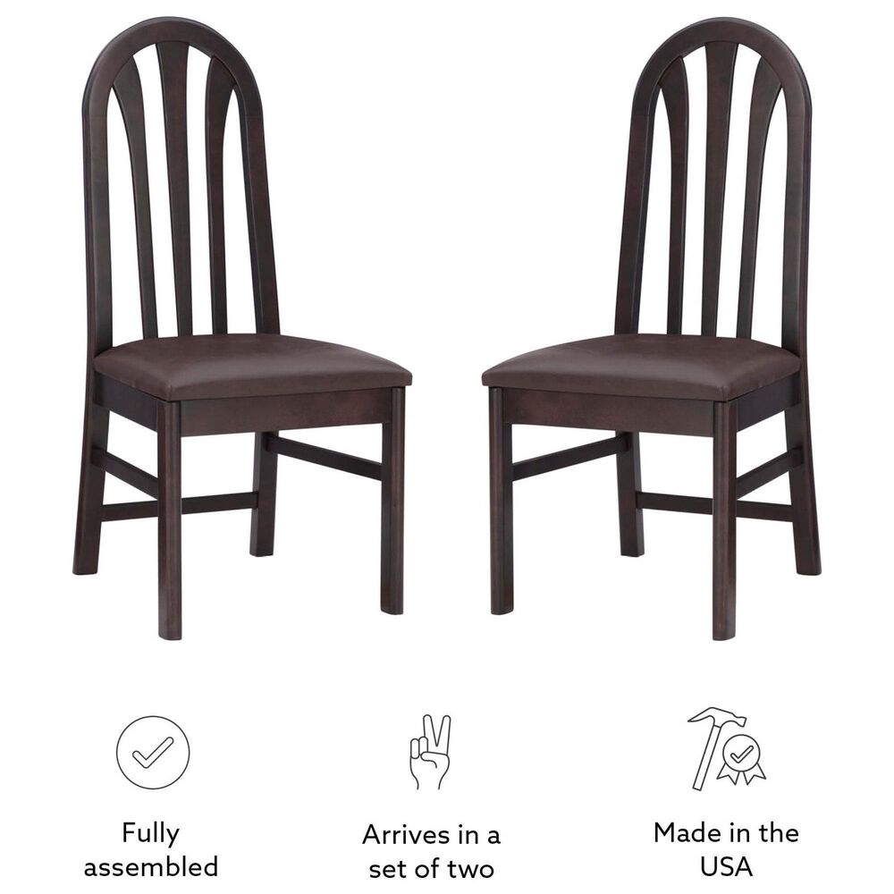 Linon Home Decor Jesper Side Chair in Dark Brown (Set of 2), , large