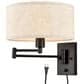 Claxy LIghting 1-Light Plug-In Swing Arm Wall Sconce in Black, , large
