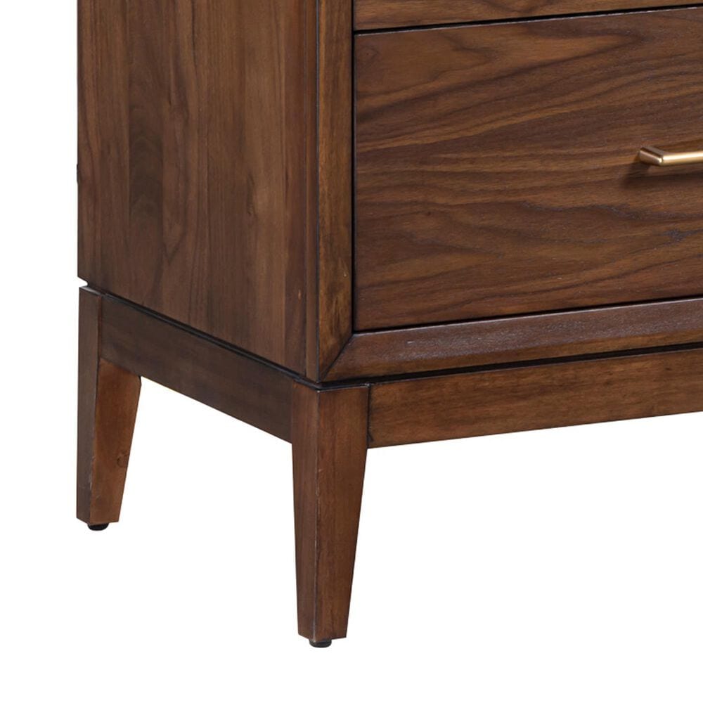Riva Ridge Jasper 5 Piece California King Upholstered Panel Bedroom Set in Modern Walnut, , large