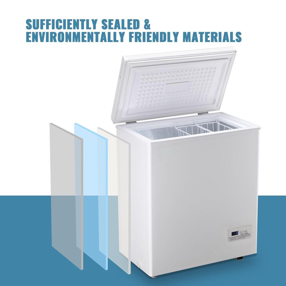 HOMLUX 4 Cu. Ft. 25" Chest Freezer with 2 Removable Baskets in White, , large