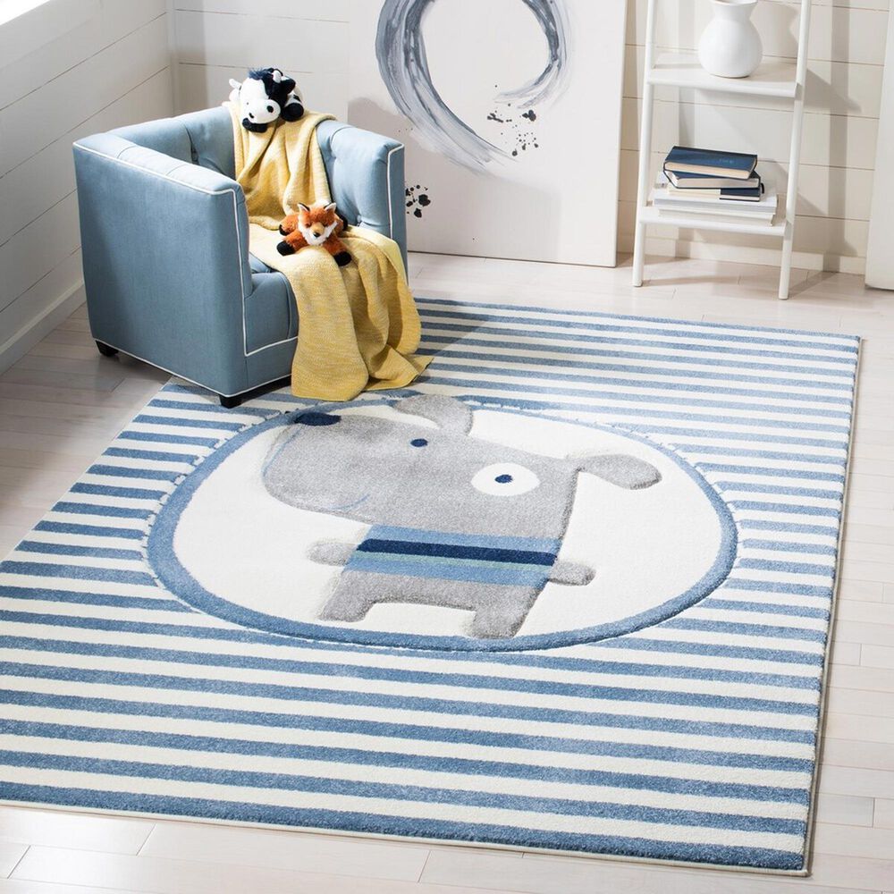 Safavieh Carousel CRK126 4&#39; x 6&#39; Ivory and Blue Kids  Area  Rug, , large