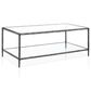 Furniture of America Lalia Coffee Table with Tempered Glass Top and Open Storage Shelf in Gun Metal, , large